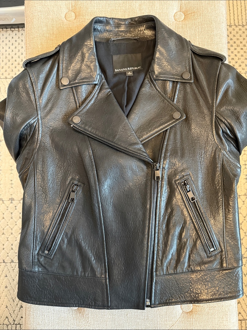 Banana Republic Women's Genuine Lambskin Leather Moto Jacket  Size: SP